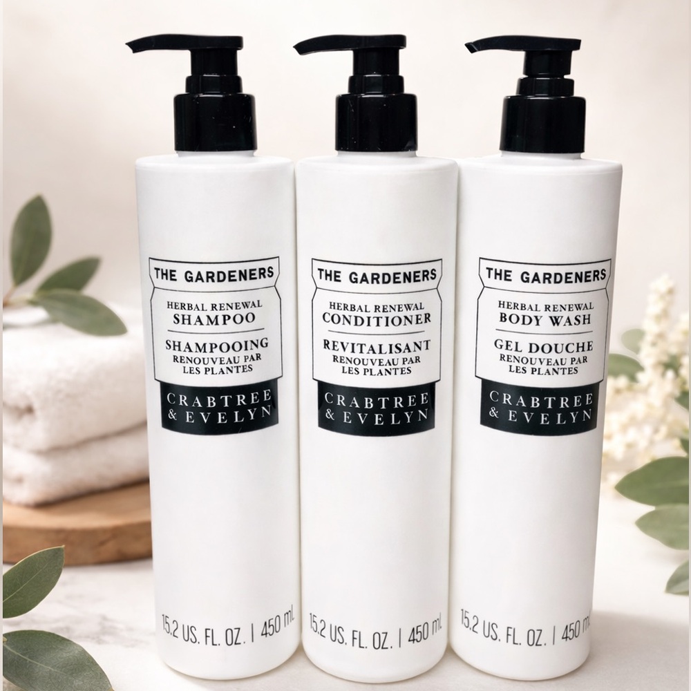 (3 PACK) SHAMPOO, CONDITIONER & BODY WASH “THE GARDENERS” CRABTREE & EVELYN 15oz